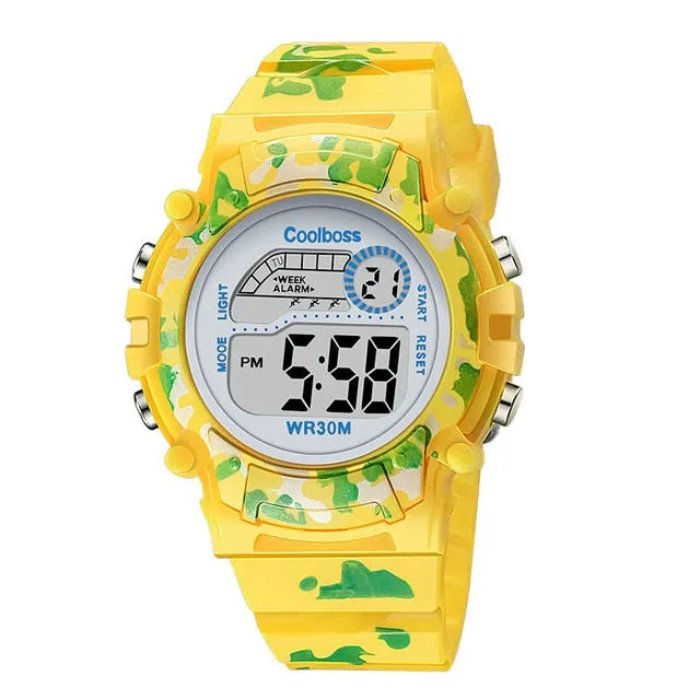 COOLBOSS Brand Electronic Sport Student Children Watch Kids Watches Boys Girls Clock Child LED Digital Wristwatch for Boy Girl