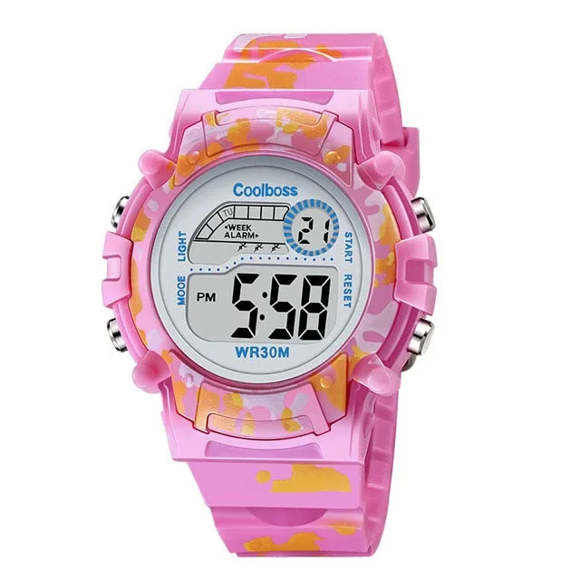 COOLBOSS Brand Electronic Sport Student Children Watch Kids Watches Boys Girls Clock Child LED Digital Wristwatch for Boy Girl