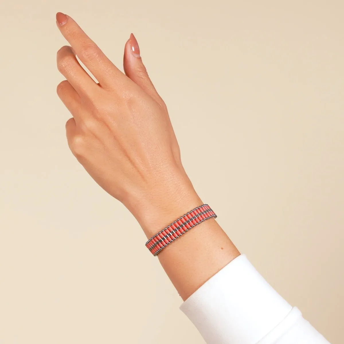 Coral | Silver | Amici Bracelet