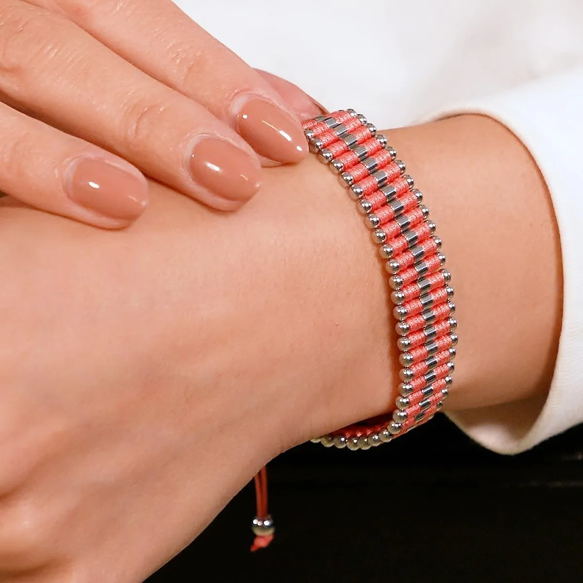 Coral | Silver | Amici Bracelet