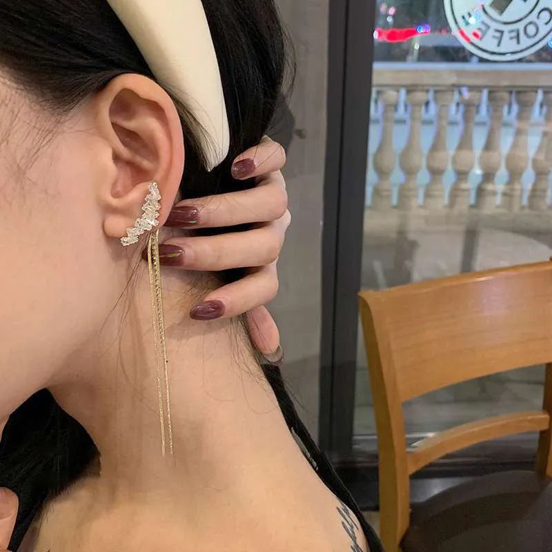 Crystal Tassel Korean Earrings 2Pcs/Set