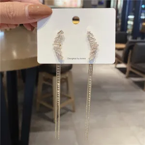 Crystal Tassel Korean Earrings 2Pcs/Set