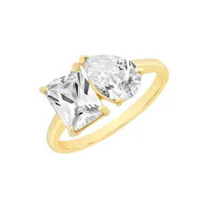 Cubic Zirconia Yellow Gold Ring