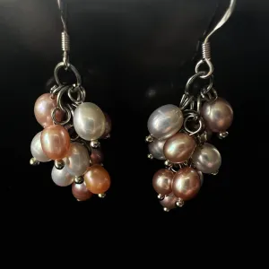 Cultured Pearl Cluster Drop Earrings