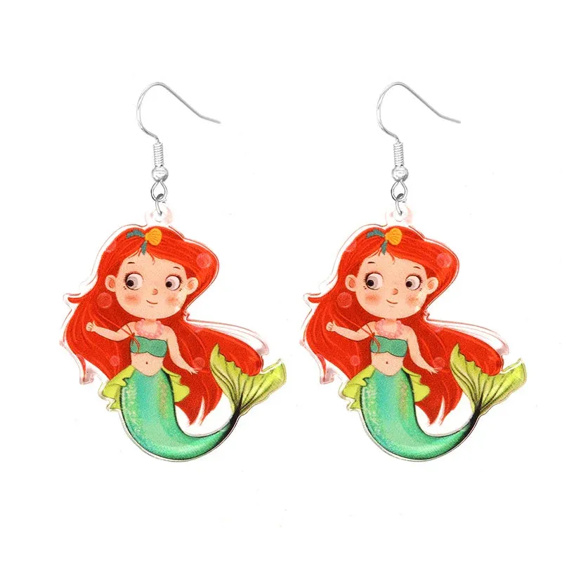 Cute Cat Design Dangle Earrings Acrylic Jewelry Adorable Gift For Women Girls Daily Casual Frog Bee Pig Hamster