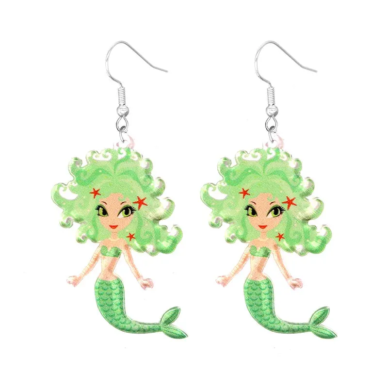 Cute Cat Design Dangle Earrings Acrylic Jewelry Adorable Gift For Women Girls Daily Casual Frog Bee Pig Hamster