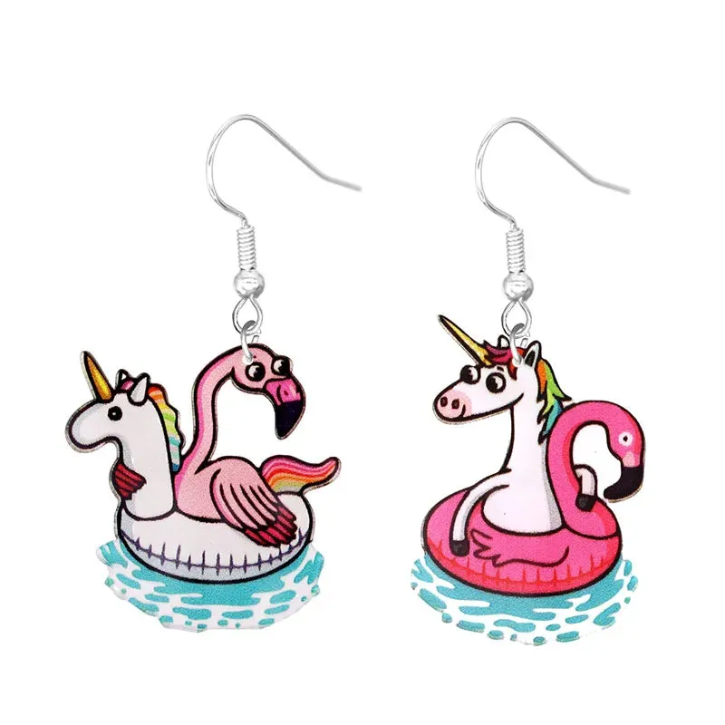 Cute Cat Design Dangle Earrings Acrylic Jewelry Adorable Gift For Women Girls Daily Casual Frog Bee Pig Hamster