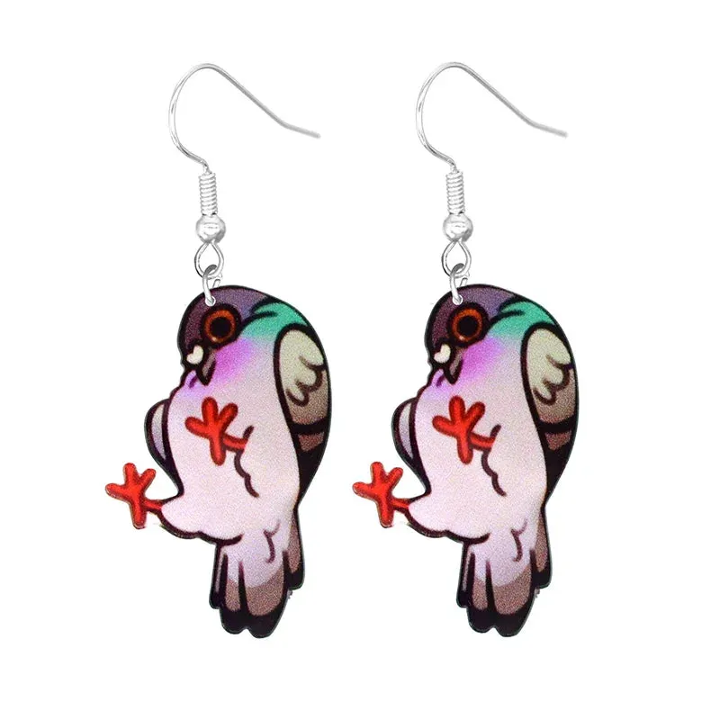 Cute Cat Design Dangle Earrings Acrylic Jewelry Adorable Gift For Women Girls Daily Casual Frog Bee Pig Hamster