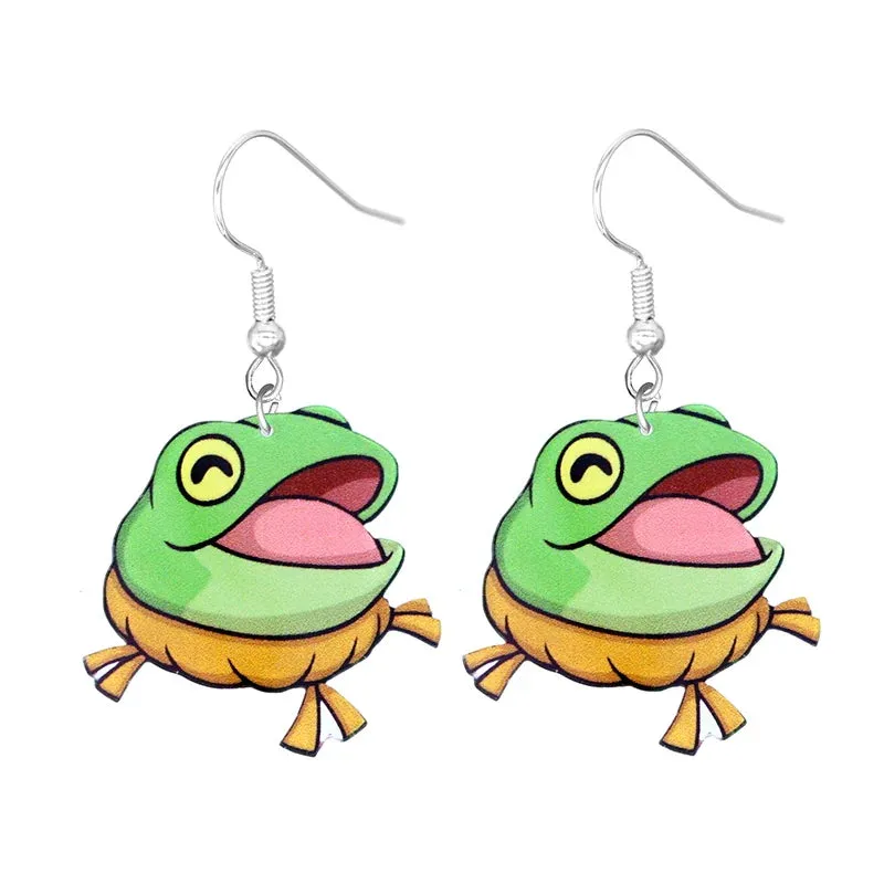 Cute Cat Design Dangle Earrings Acrylic Jewelry Adorable Gift For Women Girls Daily Casual Frog Bee Pig Hamster
