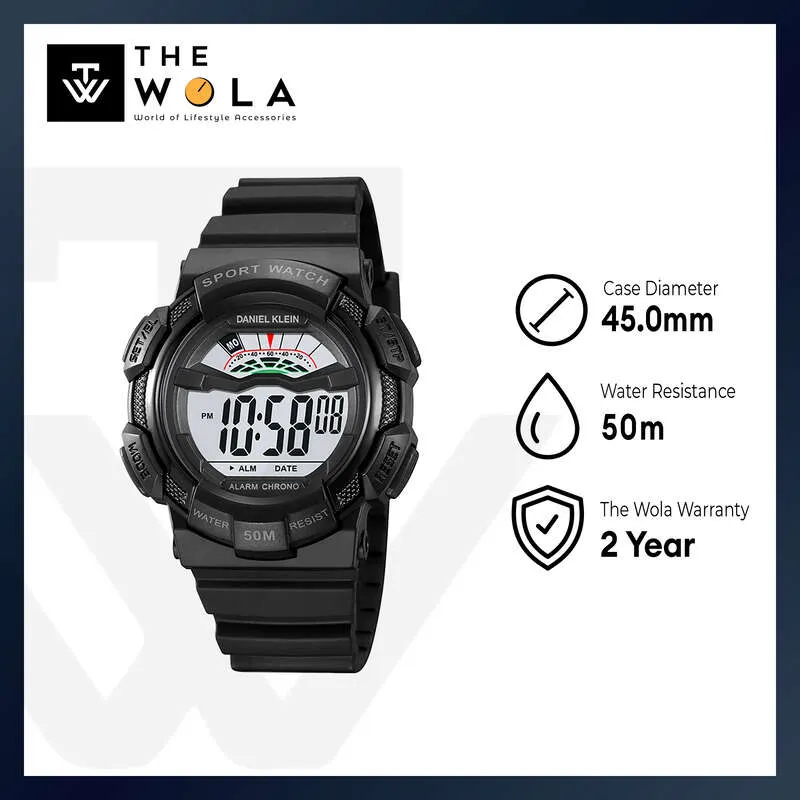 Daniel Klein Men Digital Watch DK.2153-3 Black TPU Strap