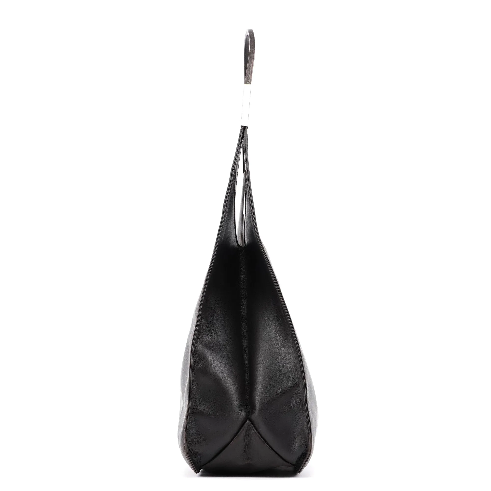 Dark Brown Calfskin Hobo Shoulder Bag