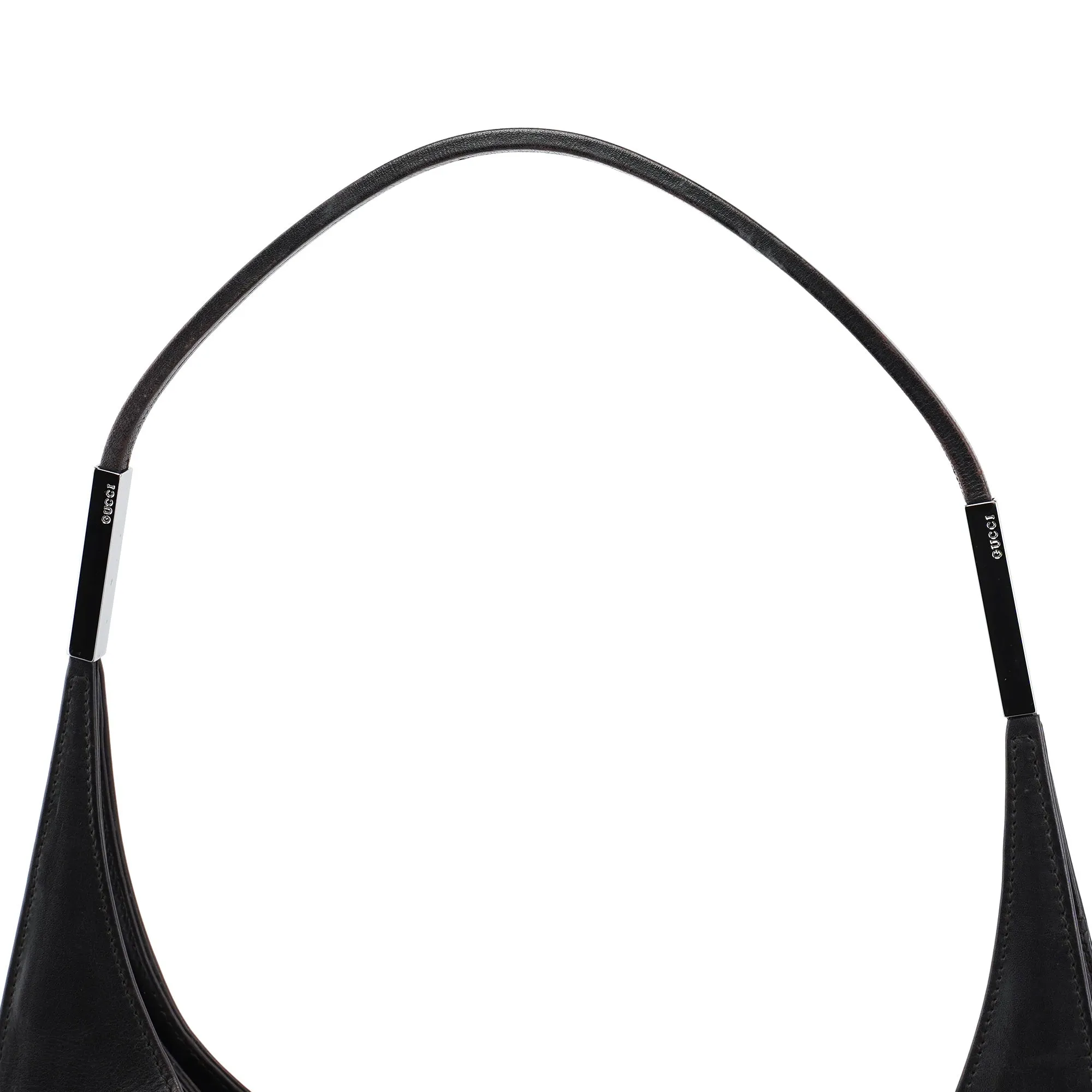 Dark Brown Calfskin Hobo Shoulder Bag