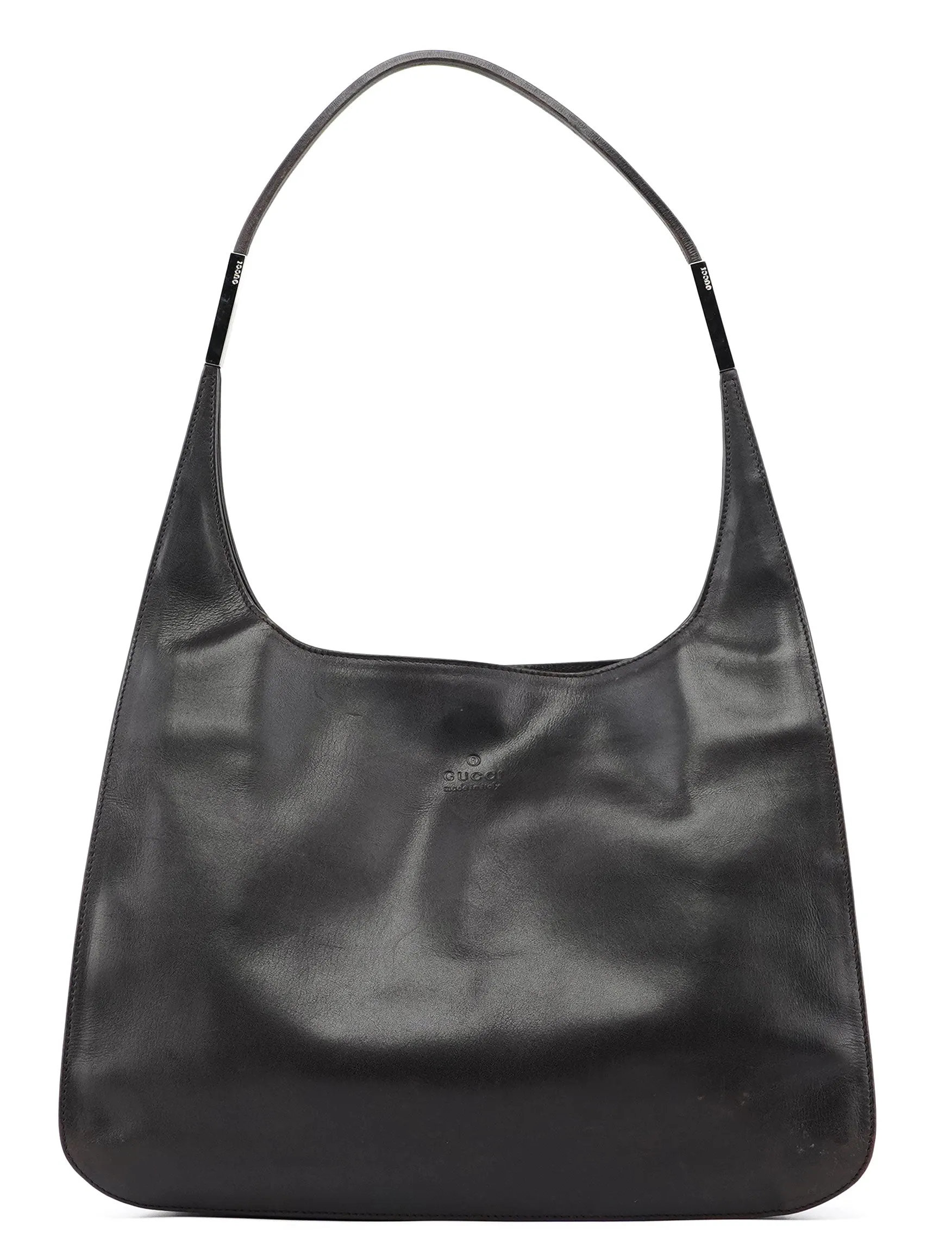 Dark Brown Calfskin Hobo Shoulder Bag