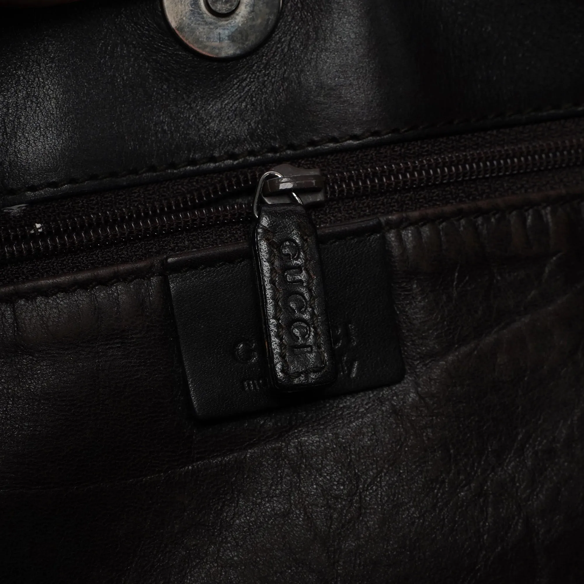 Dark Brown Calfskin Hobo Shoulder Bag