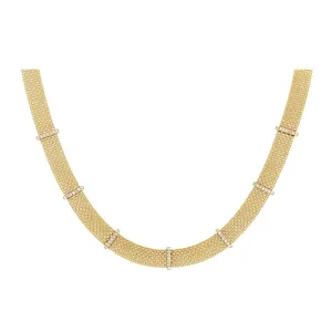 Diamond Bar Mesh Necklace