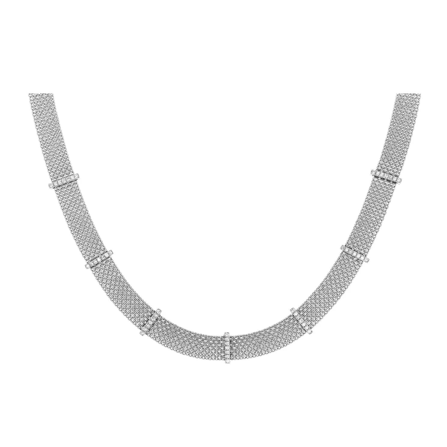 Diamond Bar Mesh Necklace
