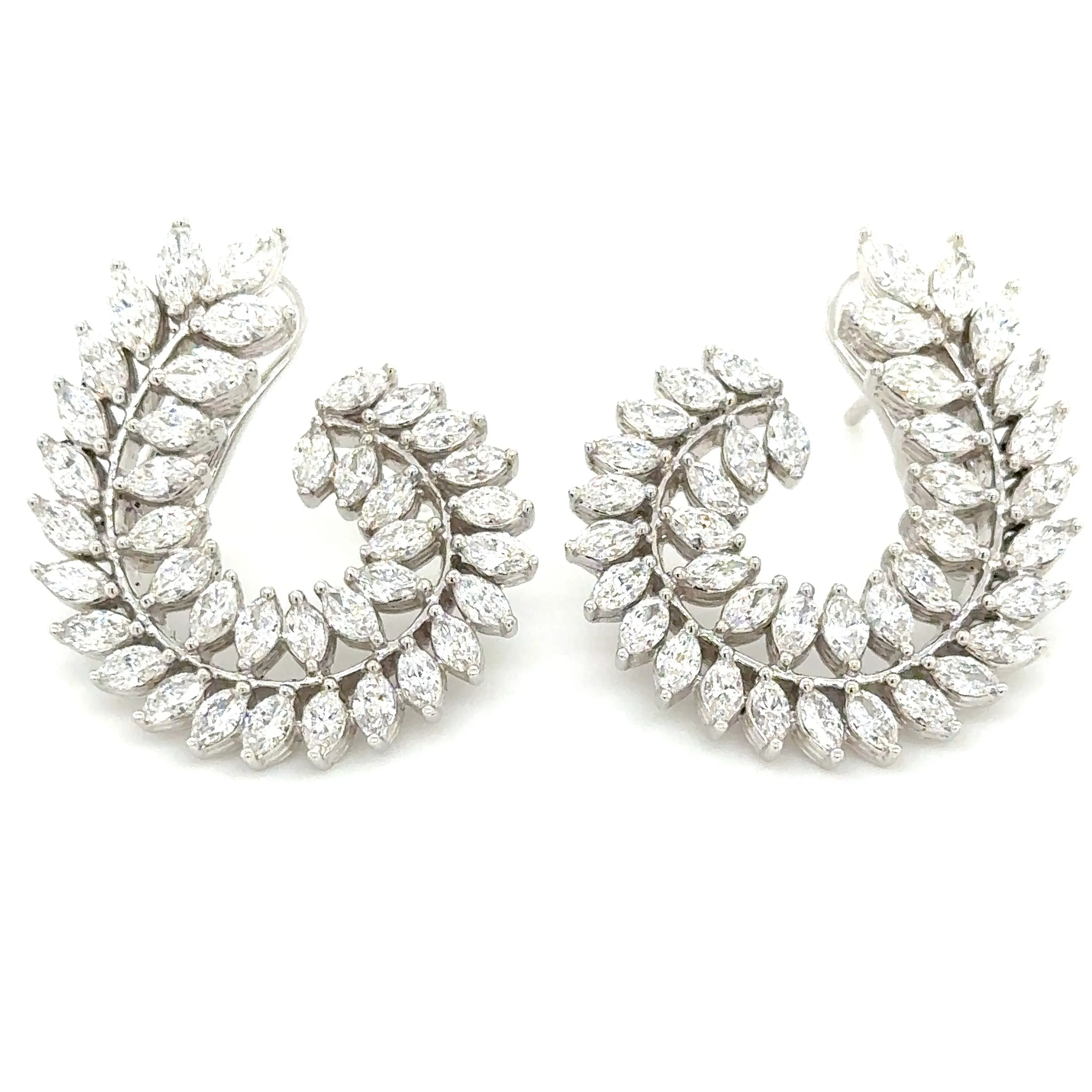 Diamond Marquise-cut Statement Earrings 3.66ct tw