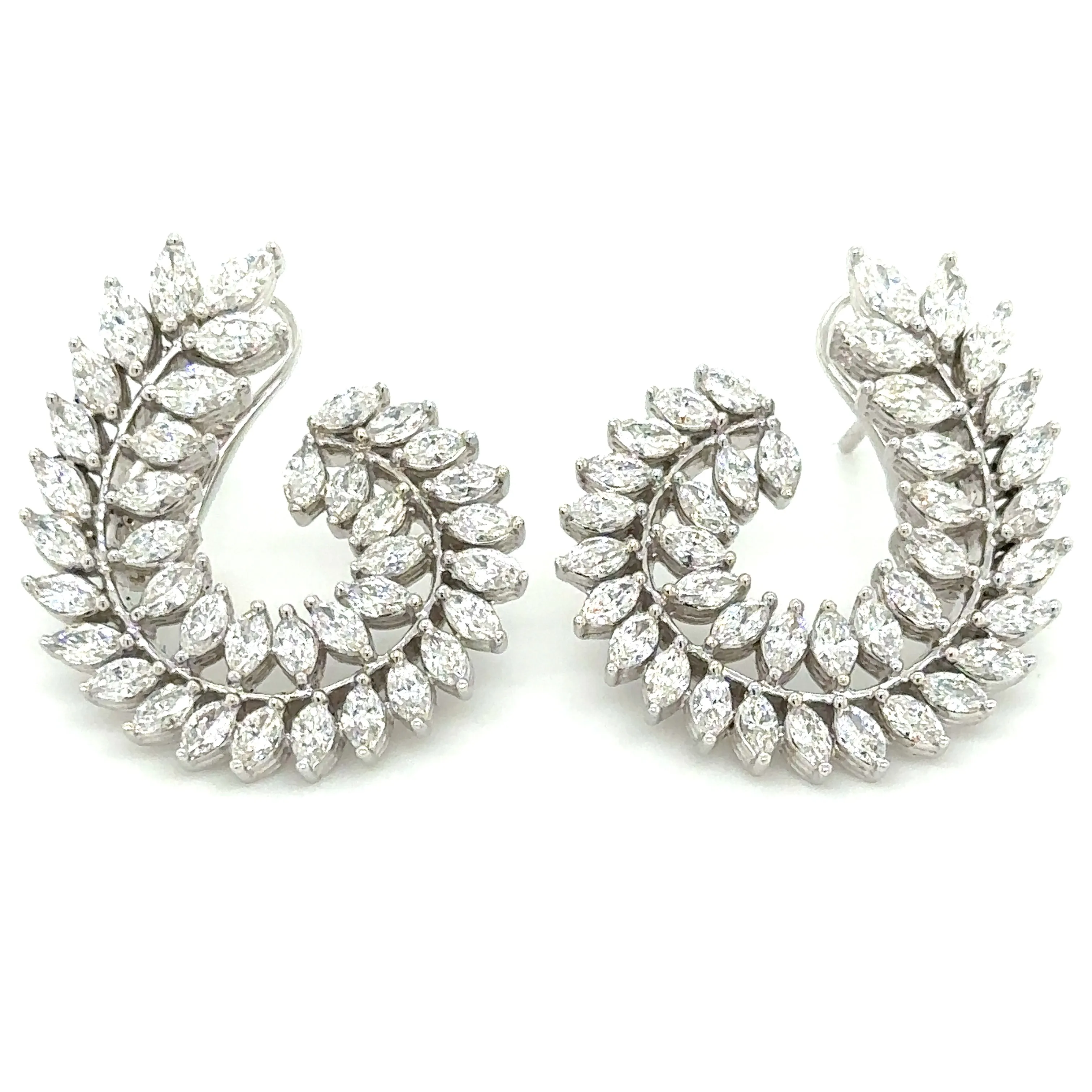 Diamond Marquise-cut Statement Earrings 3.66ct tw