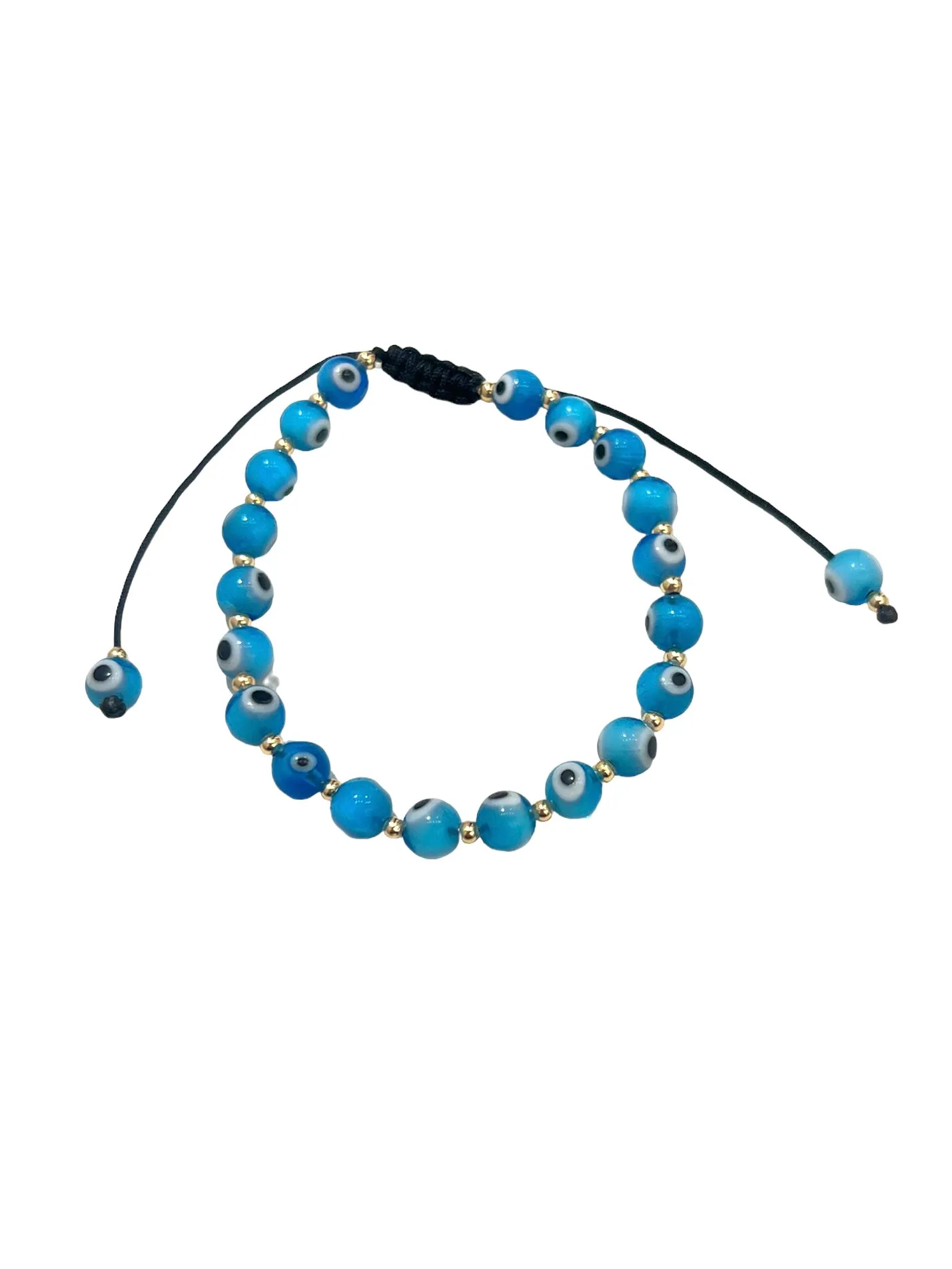 E-HC DESIGNS- 6mm Evil Eye Rounded Adjustable Bracelet