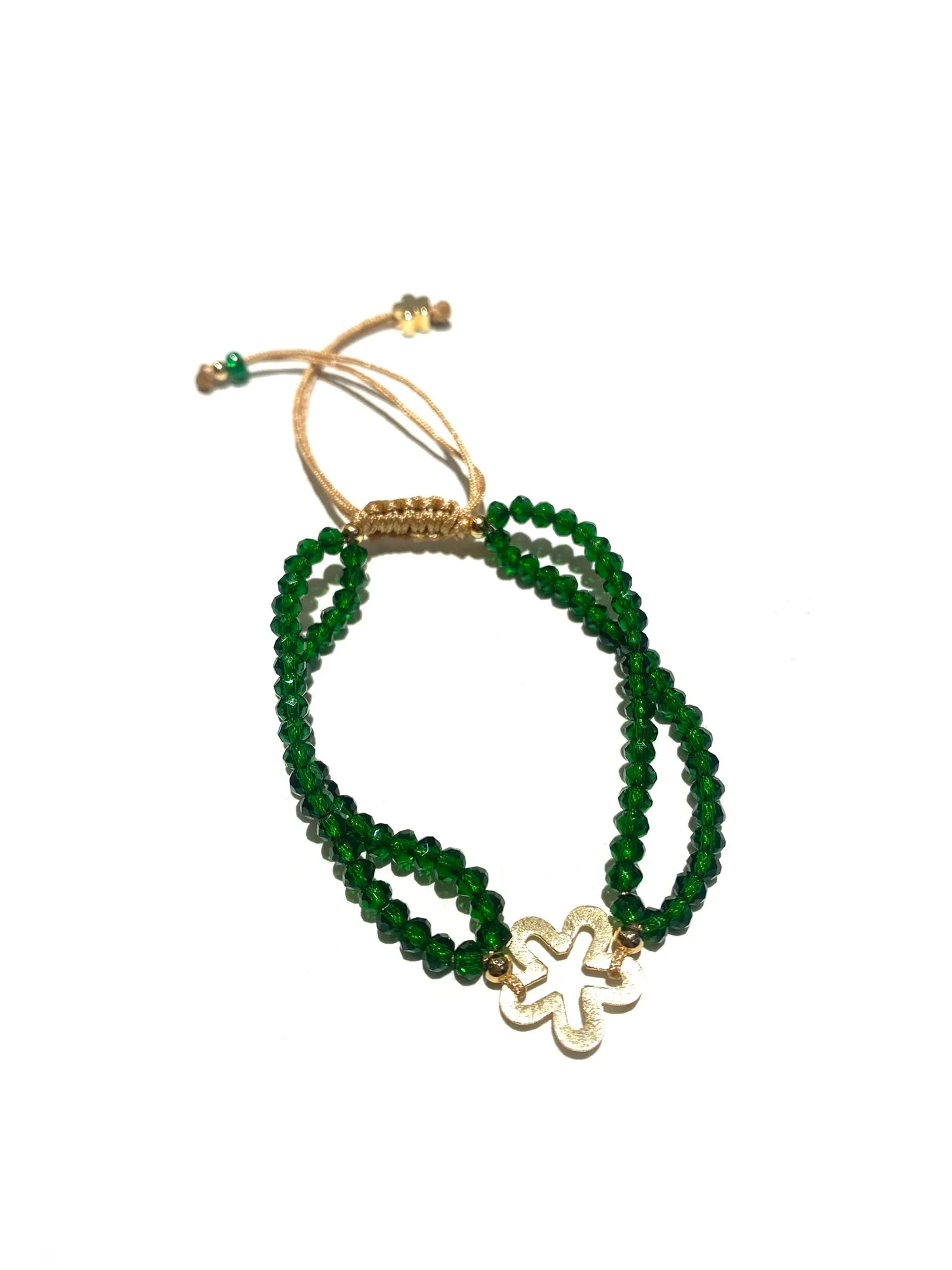 E-HC DESIGNS- Double Crystals with a Flower Bracelet (more colors available)
