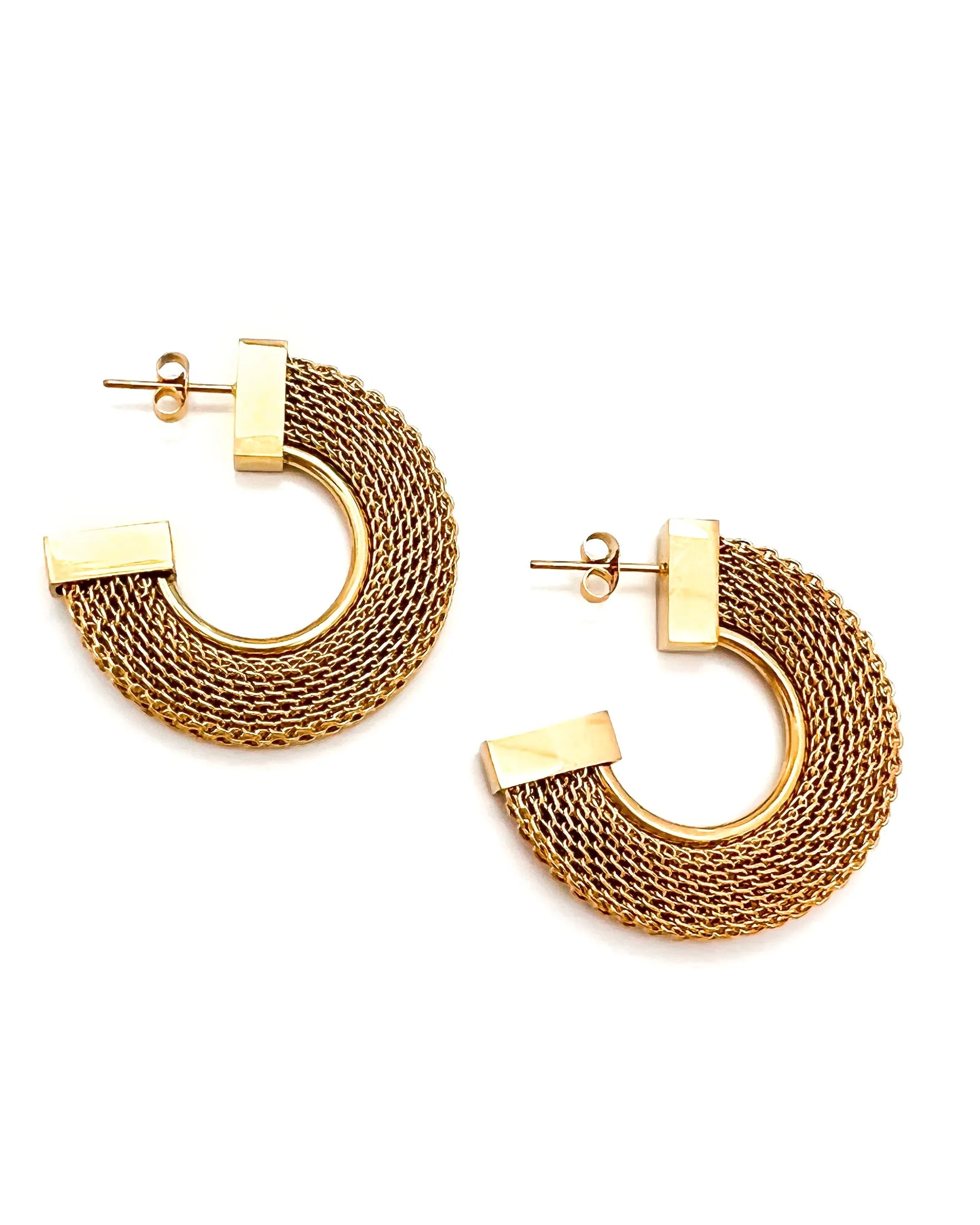 Earther Gold Mesh Hoop Earrings