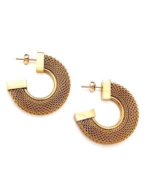 Earther Gold Mesh Hoop Earrings