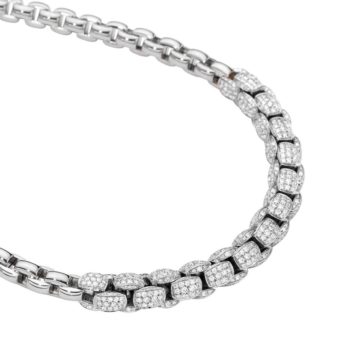 Eka 18K White Gold Diamond Mialuce Long Chain Necklace