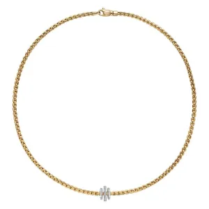 Eka Triple Diamond Rondel 18K Yellow Gold Necklace