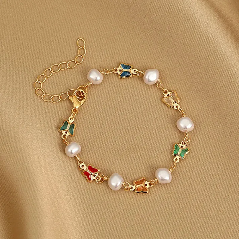 Elastic White Pearl Beads Bracelet for Women