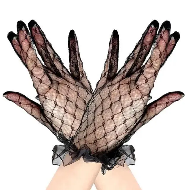 Elegant Black 1 Pair Women Summer Flexible Gloves Stretchy One Size Gloves Excellent For Any Occasion