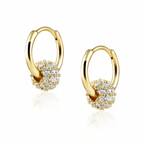 Elegant Claire Huggies with Cubic Zirconia - Water & Tarnish Resistant, 18k Gold Plated Stainless Steel - Perfect Everyday Jewelry