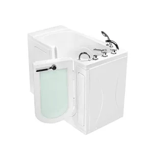 Ella's Bubbles OA3052A-R Capri Air Massage Acrylic Walk-In Bathtub, Right Outward Swing Door, Thermostatic Faucet, Dual 2" Drains, White