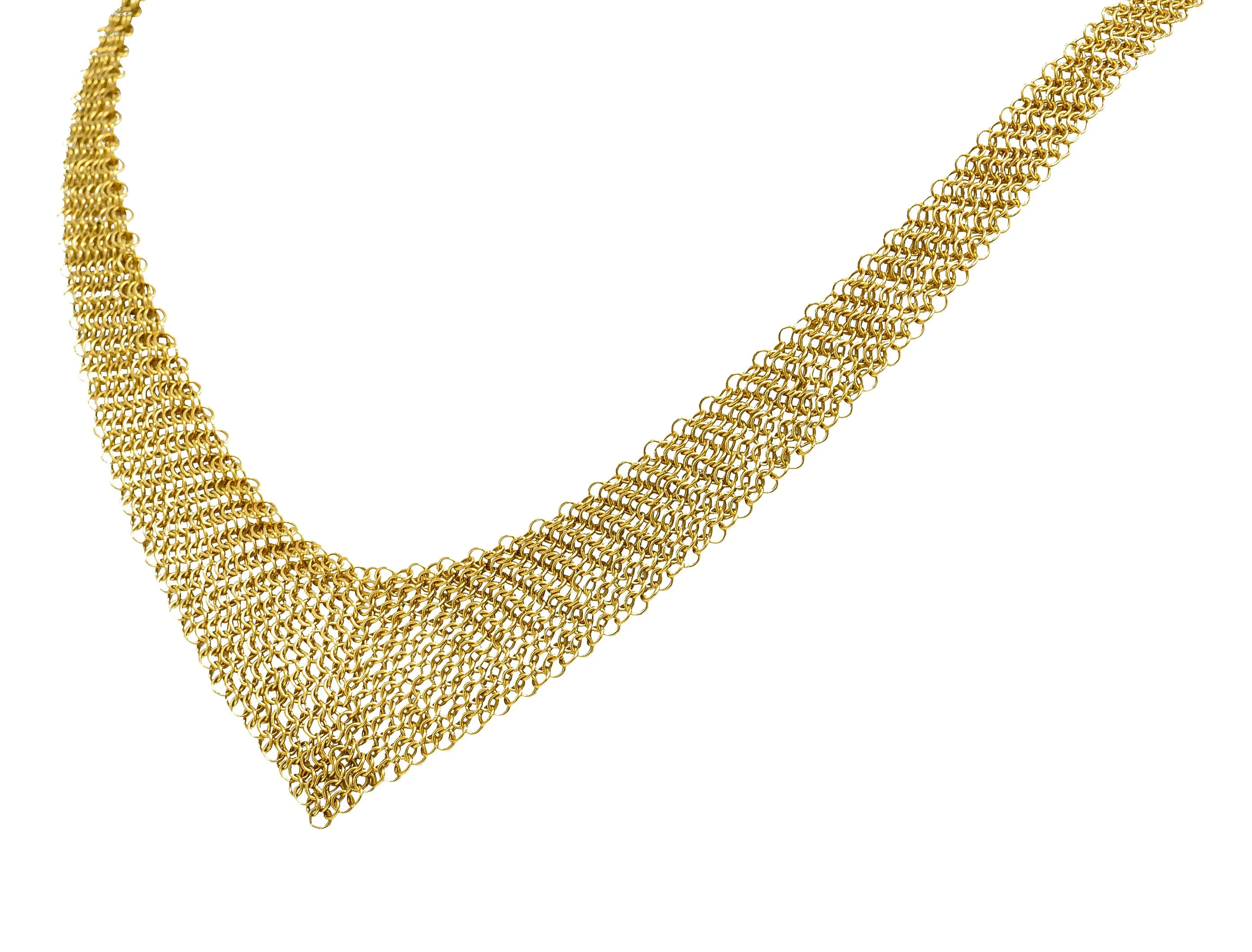 Elsa Peretti Tiffany & Co. 18 Karat Gold Mesh Scarf Chain Necklace