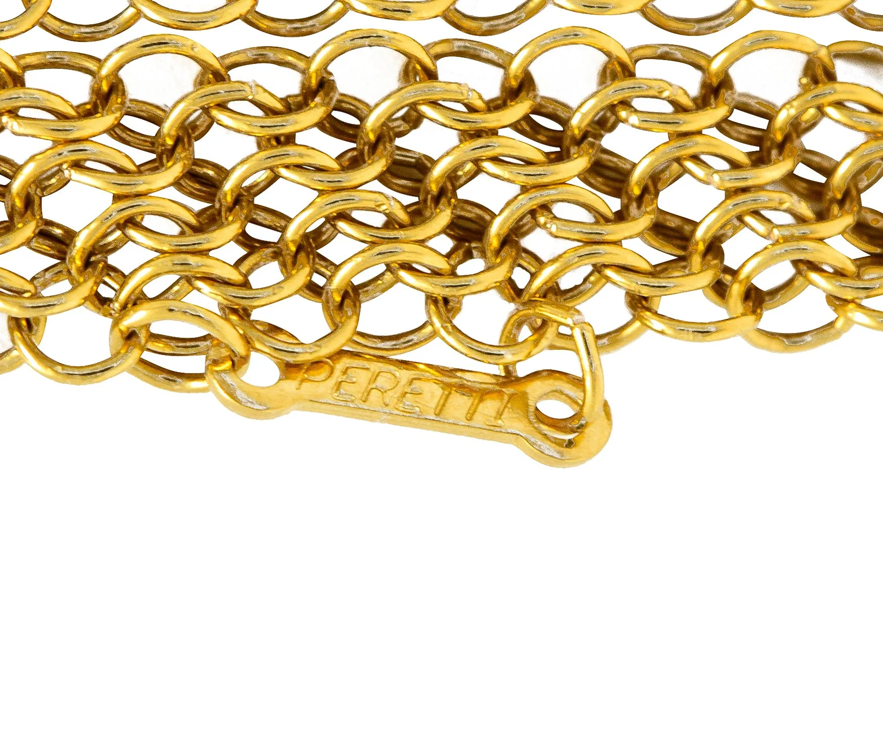 Elsa Peretti Tiffany & Co. 18 Karat Gold Mesh Scarf Chain Necklace