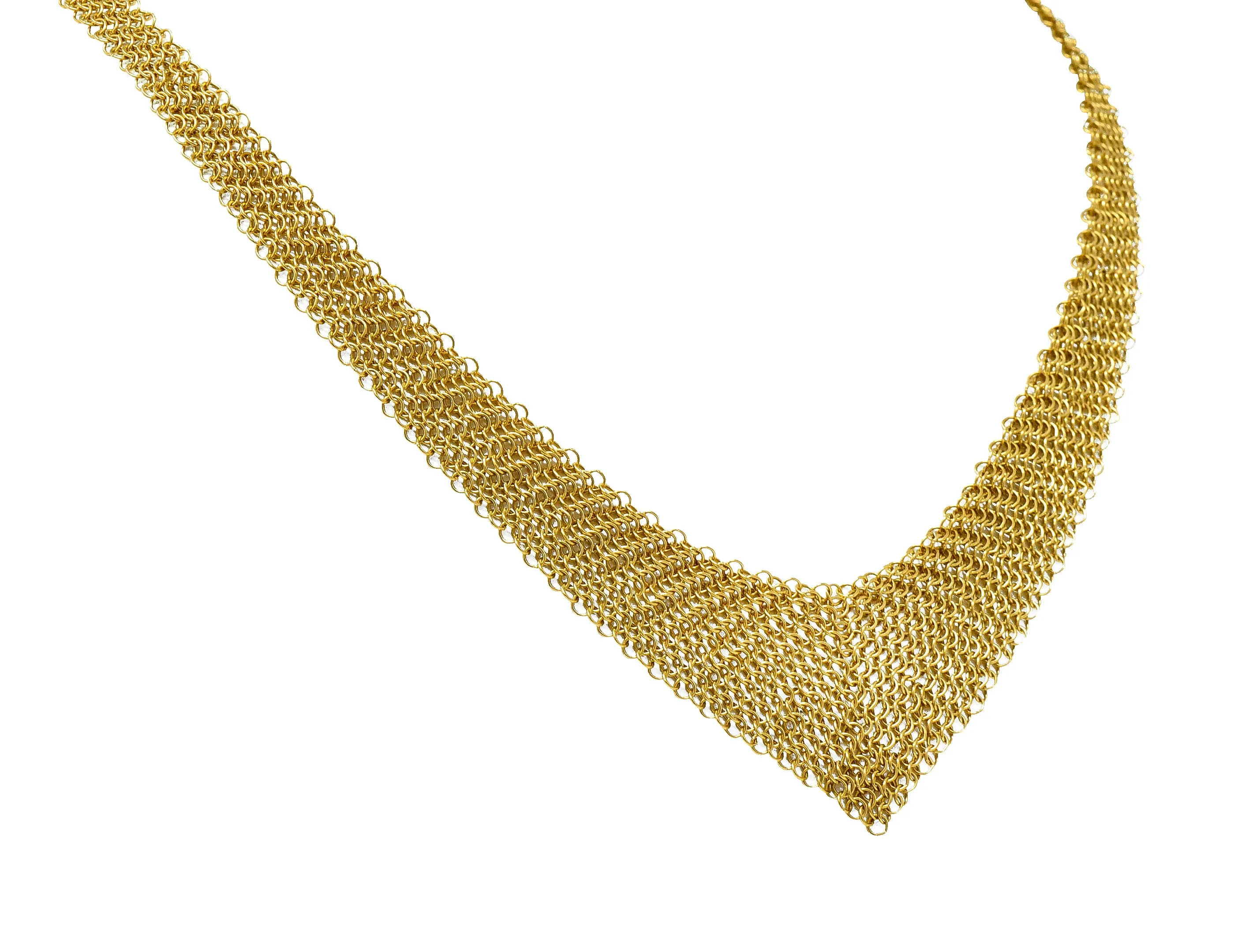 Elsa Peretti Tiffany & Co. 18 Karat Gold Mesh Scarf Chain Necklace