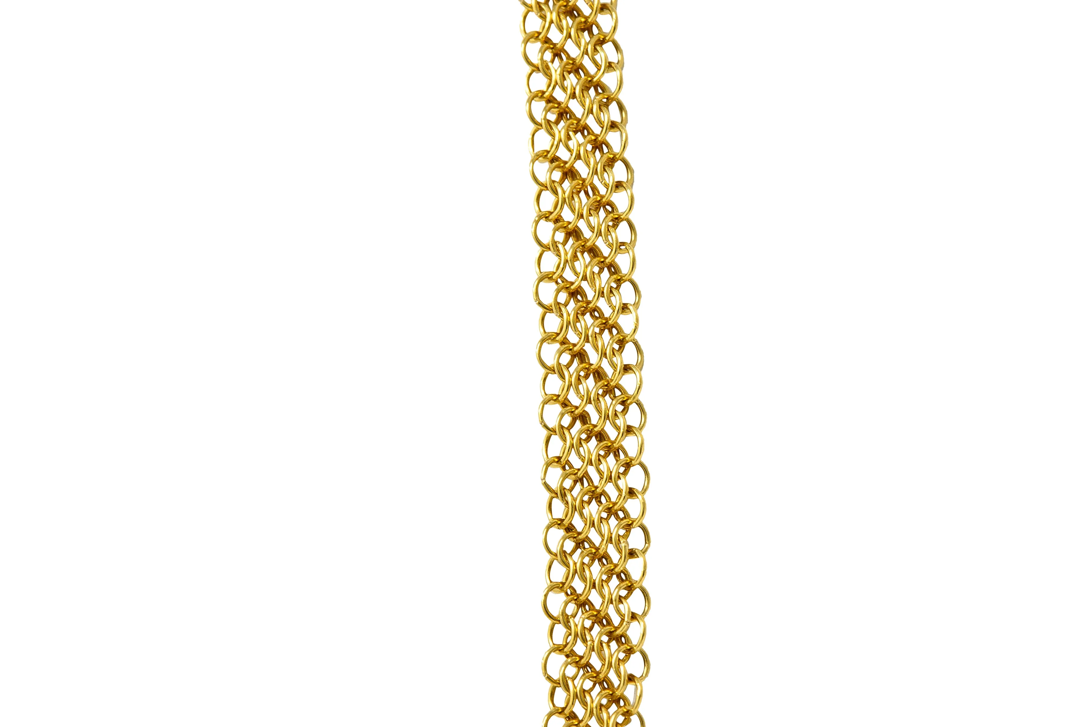 Elsa Peretti Tiffany & Co. 18 Karat Gold Mesh Scarf Chain Necklace