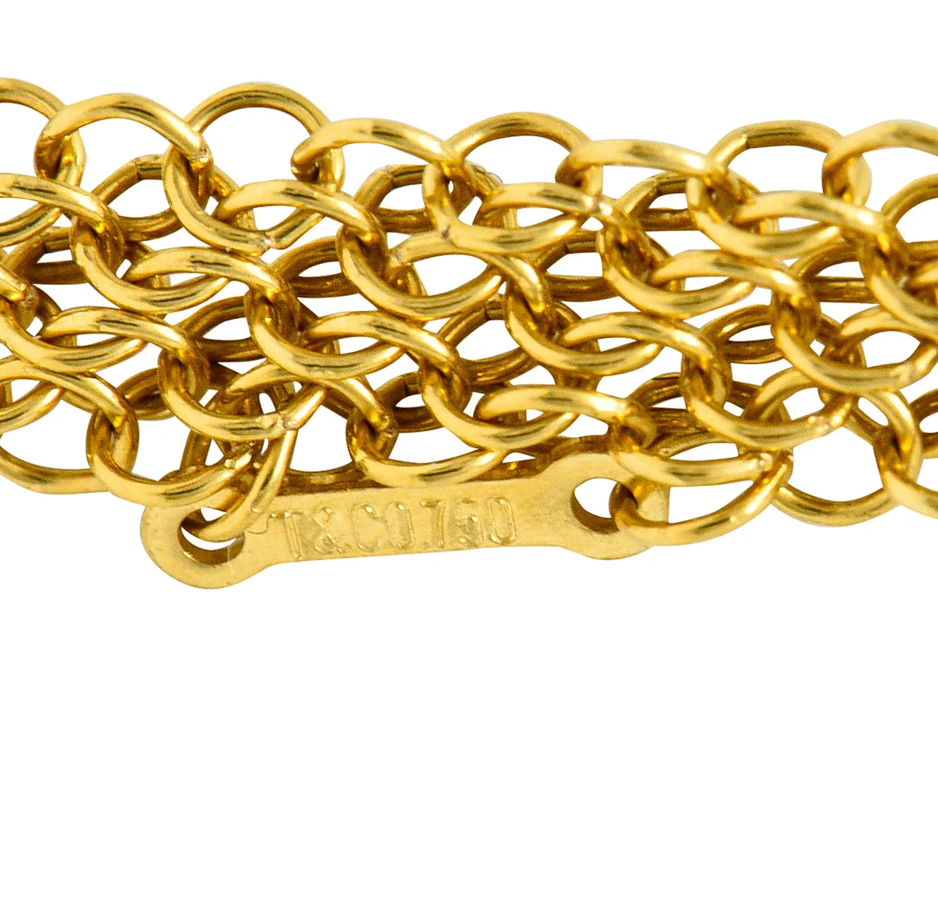 Elsa Peretti Tiffany & Co. 18 Karat Gold Mesh Scarf Chain Necklace