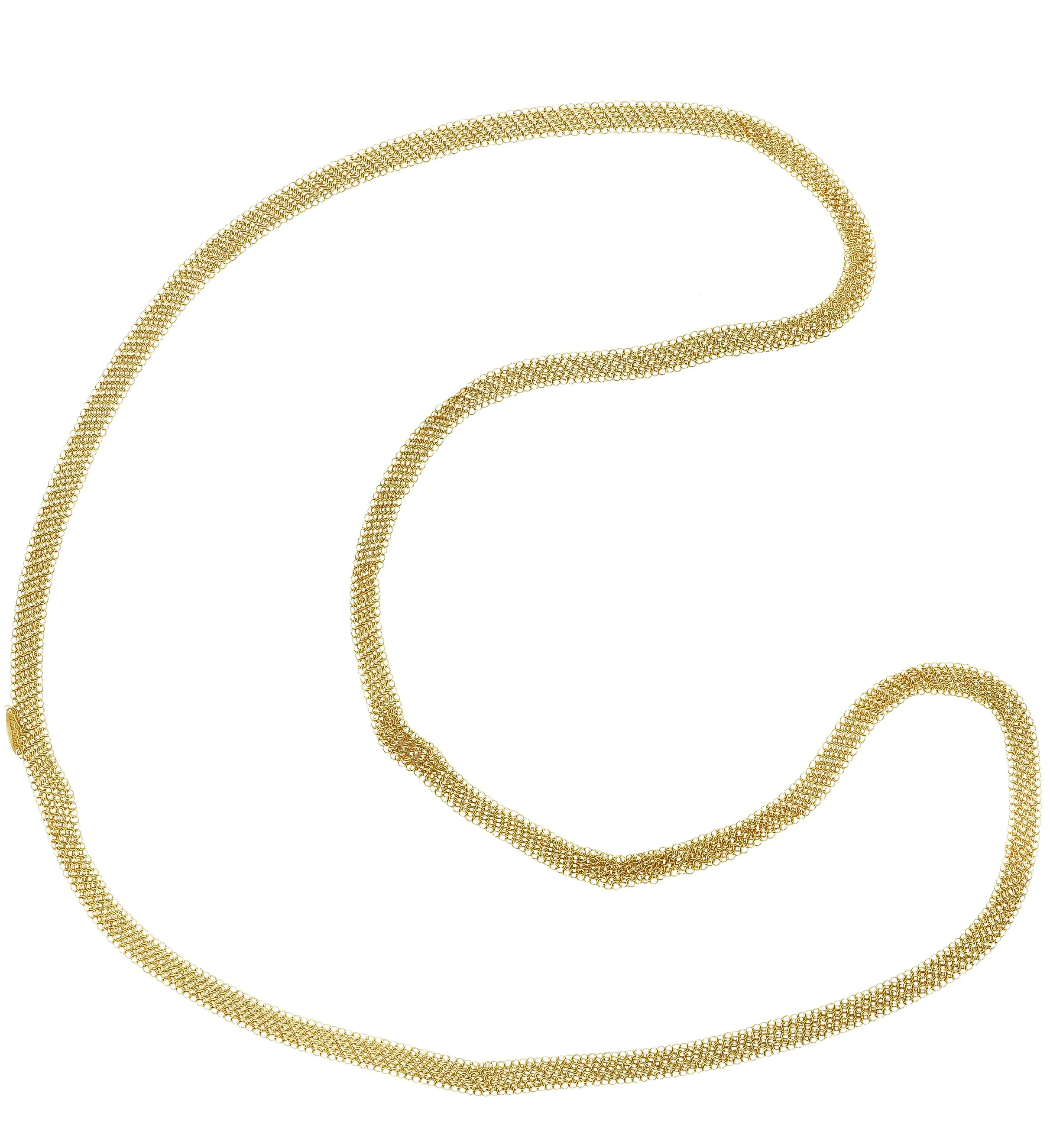 Elsa Peretti Tiffany & Co. 18 Karat Yellow Gold Mesh Eternity Necklace