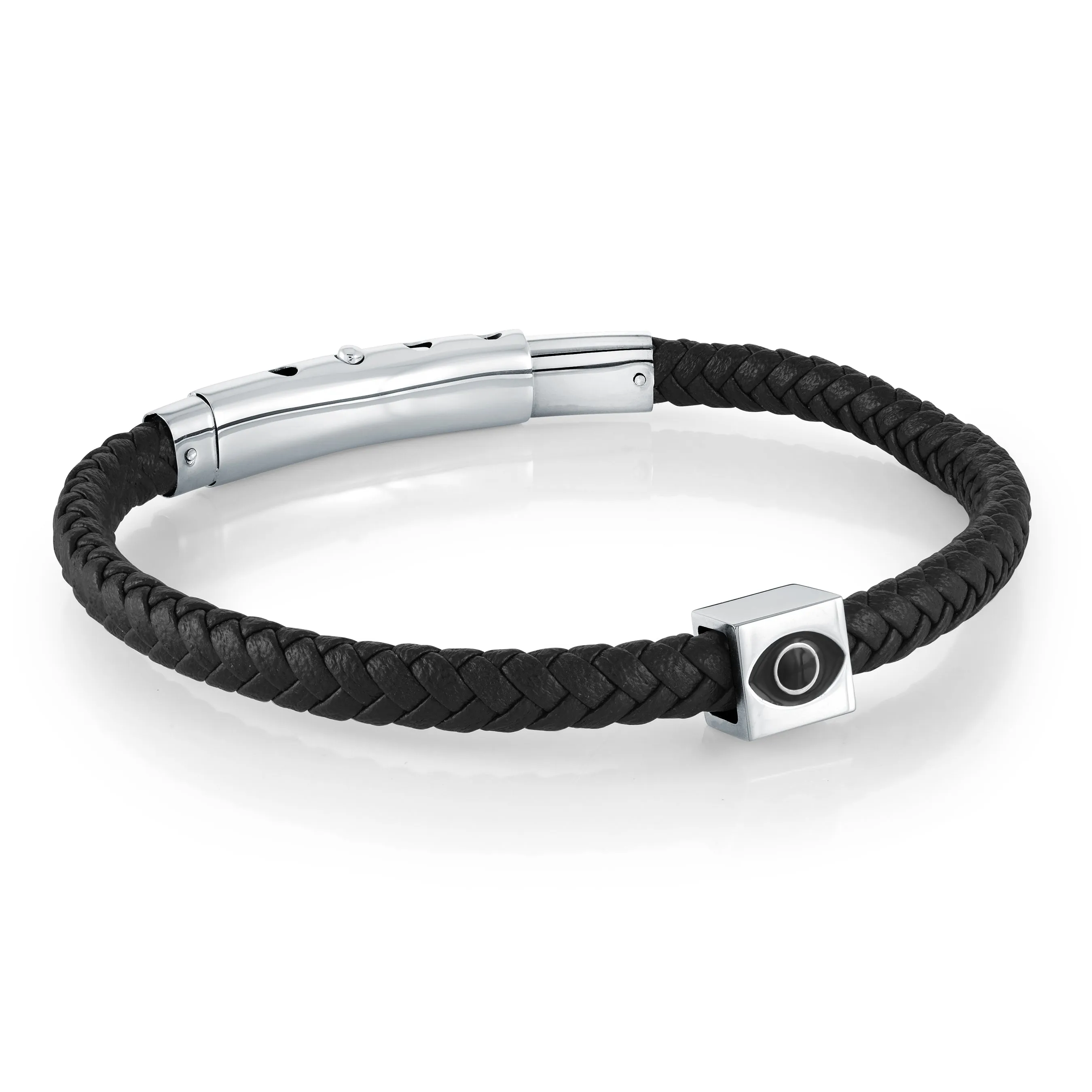 Evil Eye Adjustable Leather Bracelet