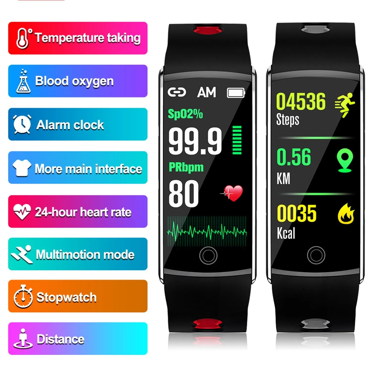 F10Ta Temperature Smart Band Men Women Smart Bracelet Fitness Tracker IP67 Waterpfoof Smartwatch For Android IOS Smartband Bluetooth Wristband Smart Wrist Band