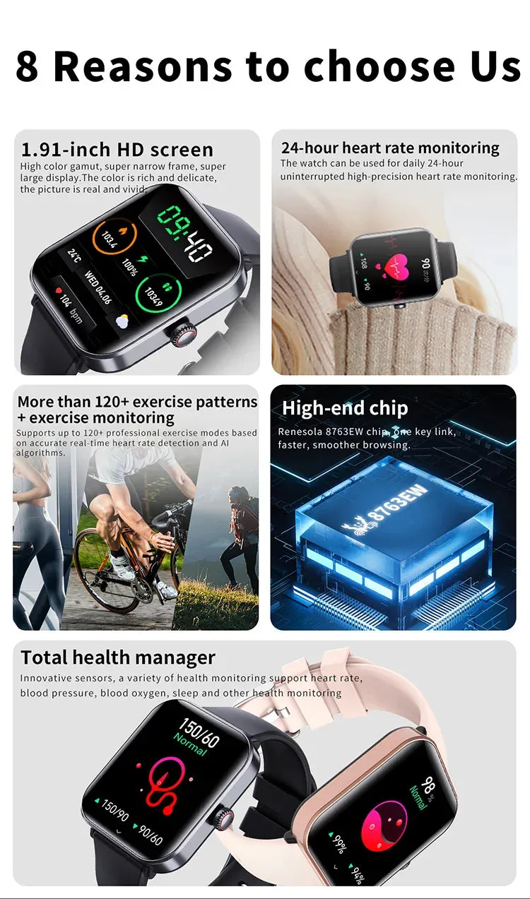 F21Pro Blood Sugar Monitor Watch Painless Non-invasive Blood Glucose Smart Watch Bluetooth Fashion  Sports Watch for Men Women