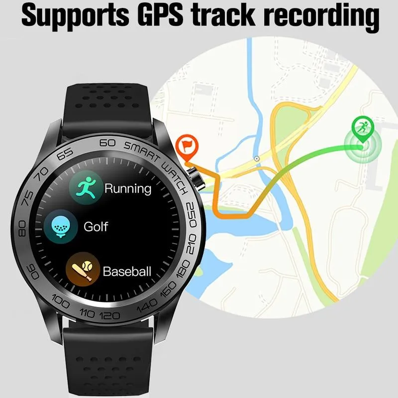 F22U Heart Rate Blood Pressure Blood Oxygen Temperature Sleep Monitoring  GPS Tracker Smart Watch Men Women IP68 Waterproof Fitness Tracker Full Touch Smart Watch
