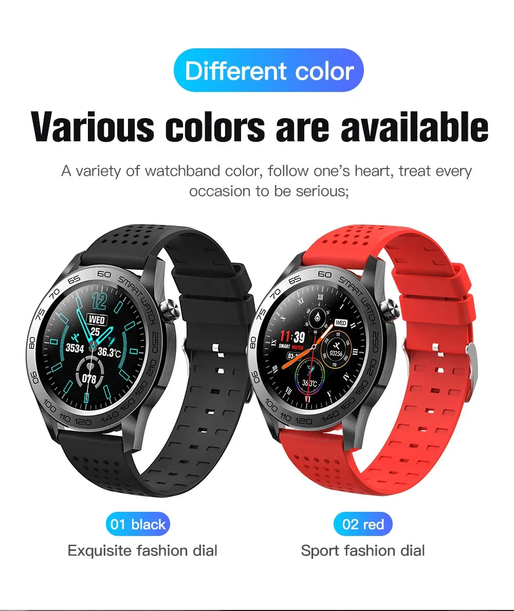 F22U Heart Rate Blood Pressure Blood Oxygen Temperature Sleep Monitoring  GPS Tracker Smart Watch Men Women IP68 Waterproof Fitness Tracker Full Touch Smart Watch