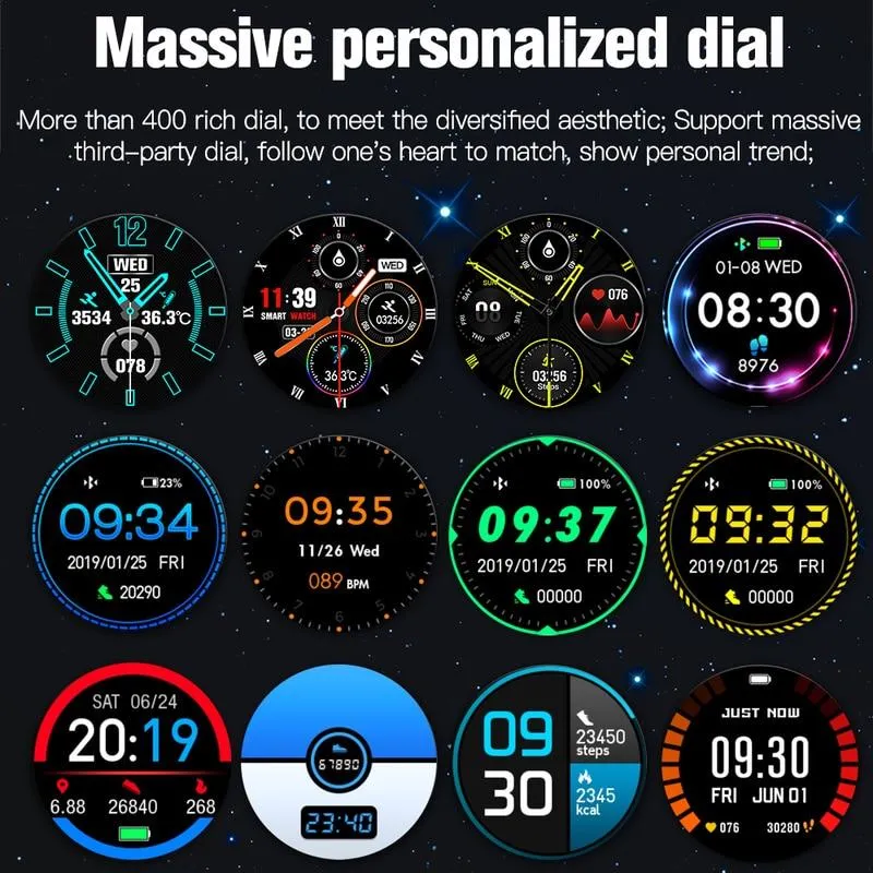 F22U Heart Rate Blood Pressure Blood Oxygen Temperature Sleep Monitoring  GPS Tracker Smart Watch Men Women IP68 Waterproof Fitness Tracker Full Touch Smart Watch