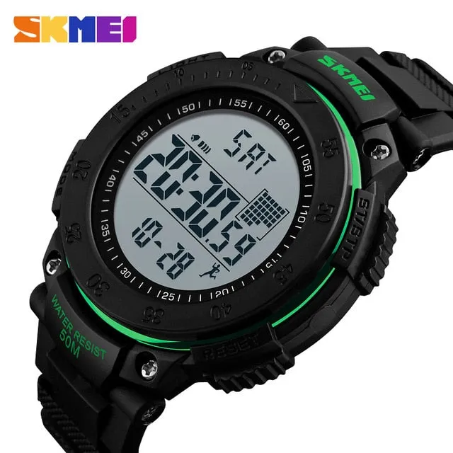 Fashion Relogio Masculino Watches Men Outdoor Sports Watch Fashion Waterproof  Digit Wristwatch Pedometer Timekeeping Mens Clock