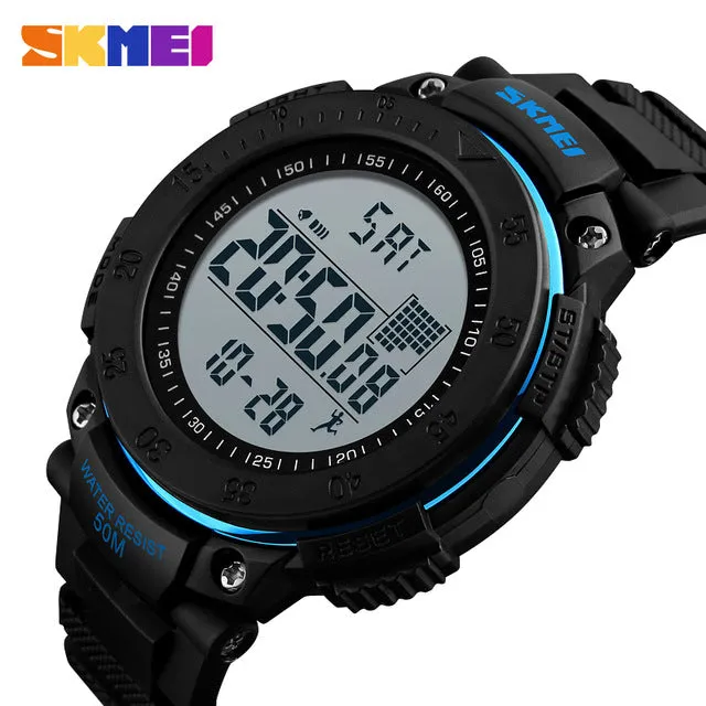 Fashion Relogio Masculino Watches Men Outdoor Sports Watch Fashion Waterproof  Digit Wristwatch Pedometer Timekeeping Mens Clock