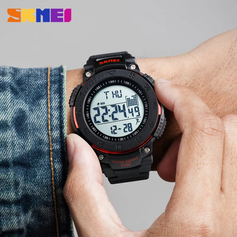 Fashion Relogio Masculino Watches Men Outdoor Sports Watch Fashion Waterproof  Digit Wristwatch Pedometer Timekeeping Mens Clock