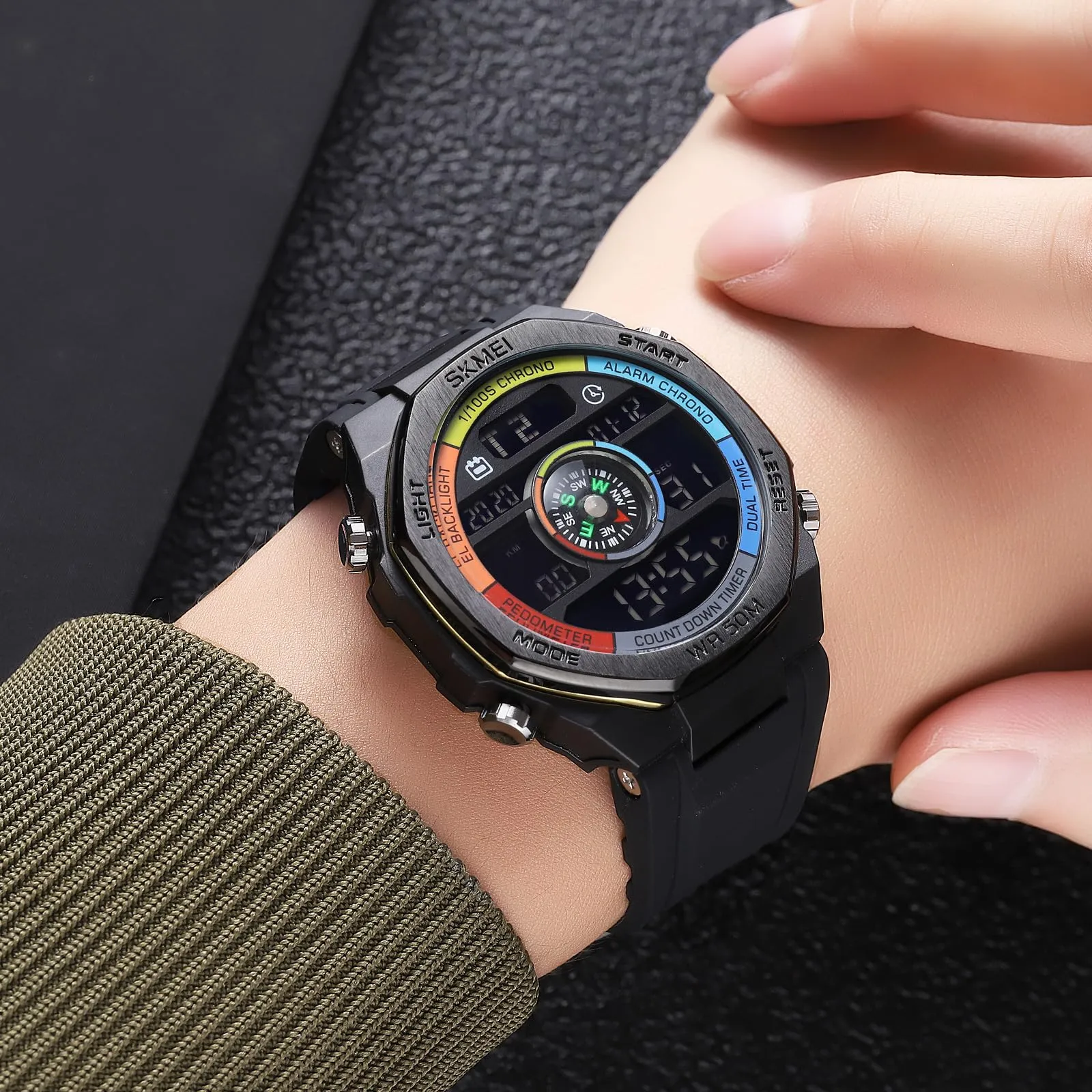 Findtime Pedometer Watch, Digital Steps Calorie Counter Without Bluetooth No App Required No Phone Needed Fitness Tracker
