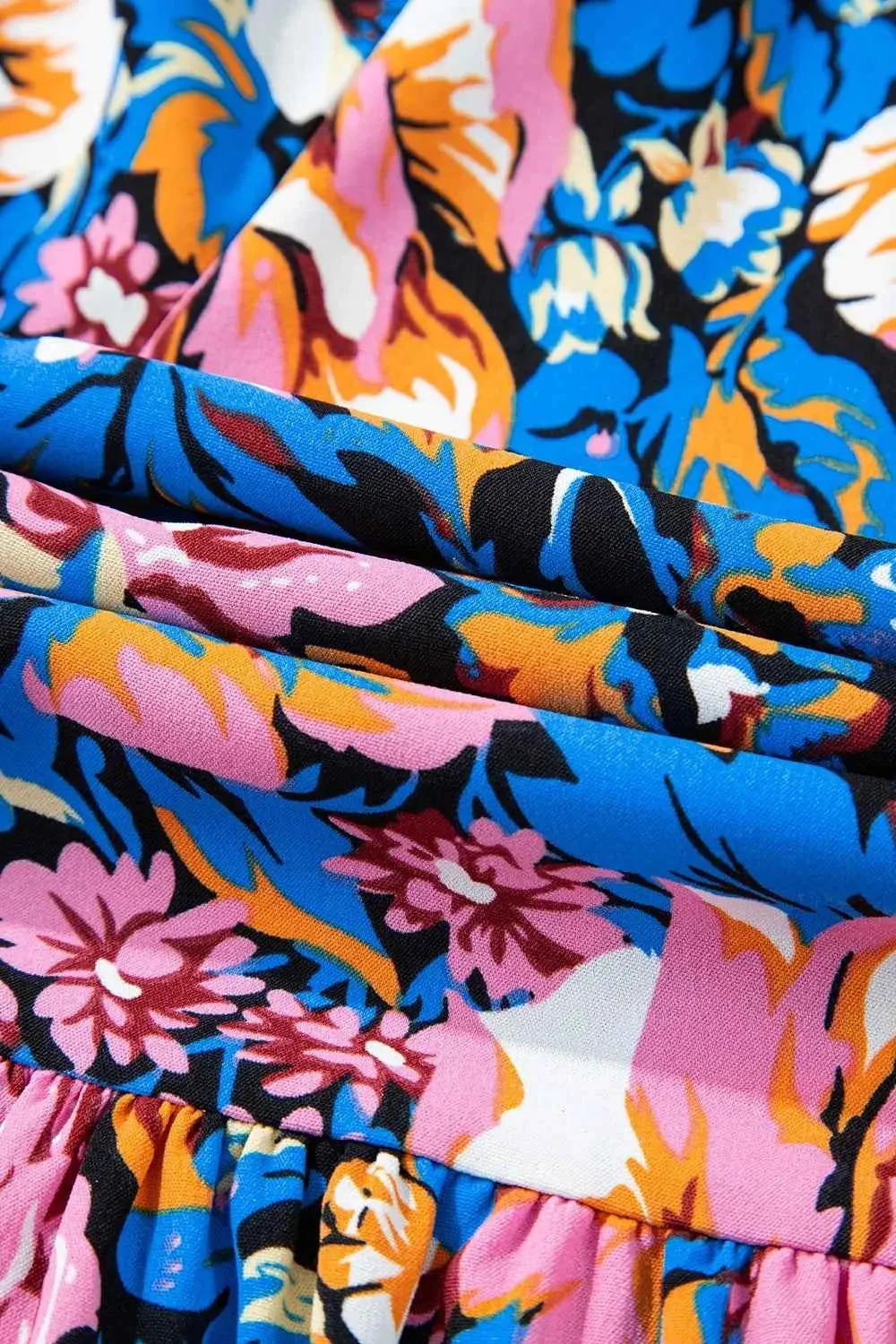 Floral Wide Leg Jumpsuit with Smocked Spaghetti Straps