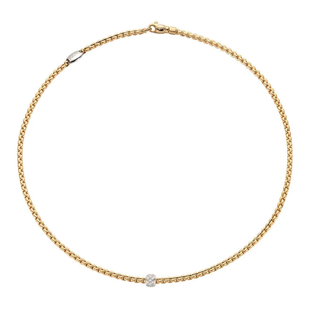 FOPE 18K Yellow Gold Eka Necklace with Diamonds
